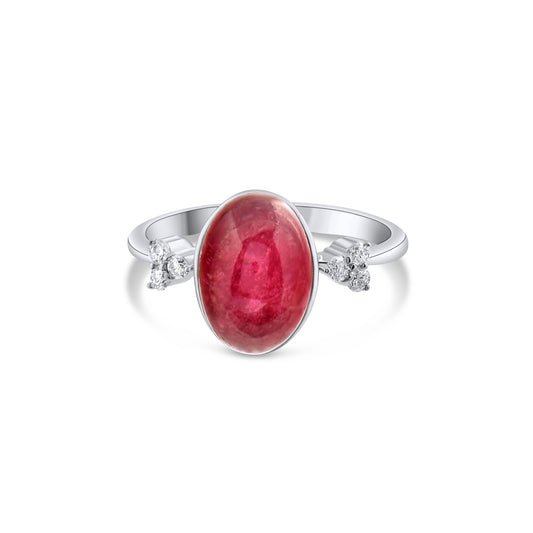 4.05 Carat Natural Diamond and Tourmaline Ring – Fine Jewelry Design - Gold Stone Diamond