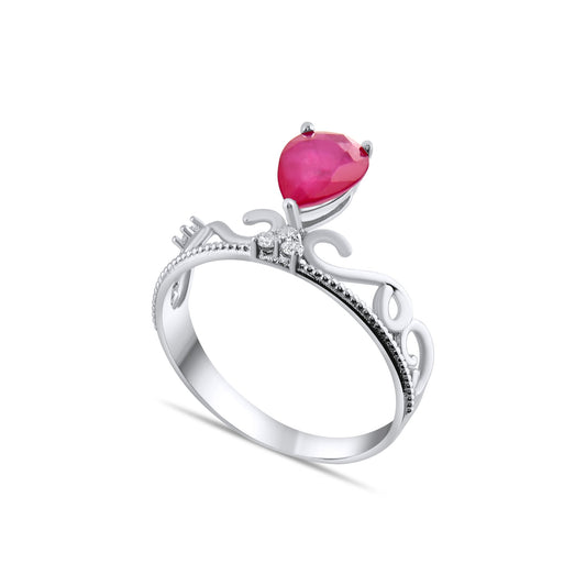 1.28 Carat Natural Diamond and Ruby Ring – Elegant Fine Jewelry Design - Gold Stone Diamond