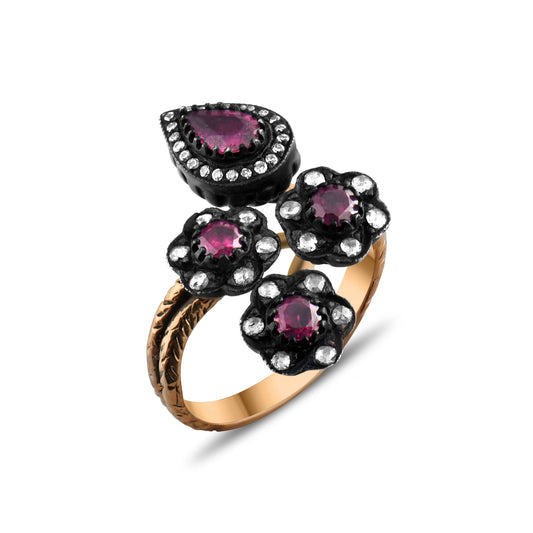 1.72 Carat Natural Diamond and Ruby Ring – Elegant Fine Jewelry Design - Gold Stone Diamond