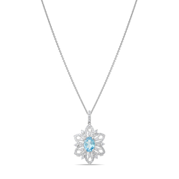 Blue Topaz and Diamond Necklaces