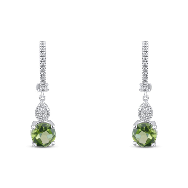 Peridot and Diamond Earrings