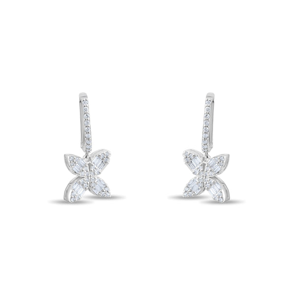Baguette Cut Diamond Earrings