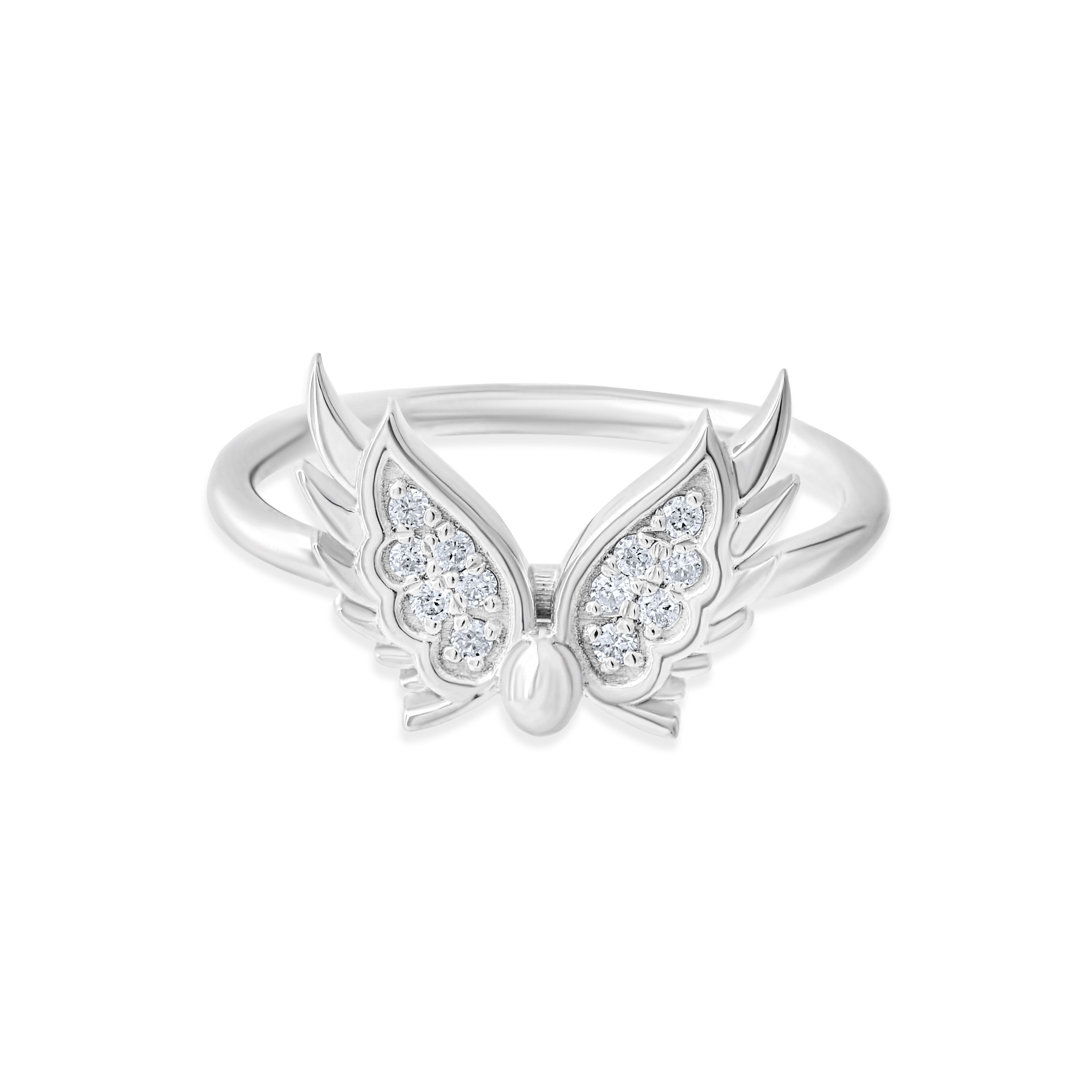 Angel Series IGI Certified Natural Diamond Ring – 0.10 CT Total | 14K &amp; 18K Solid Gold