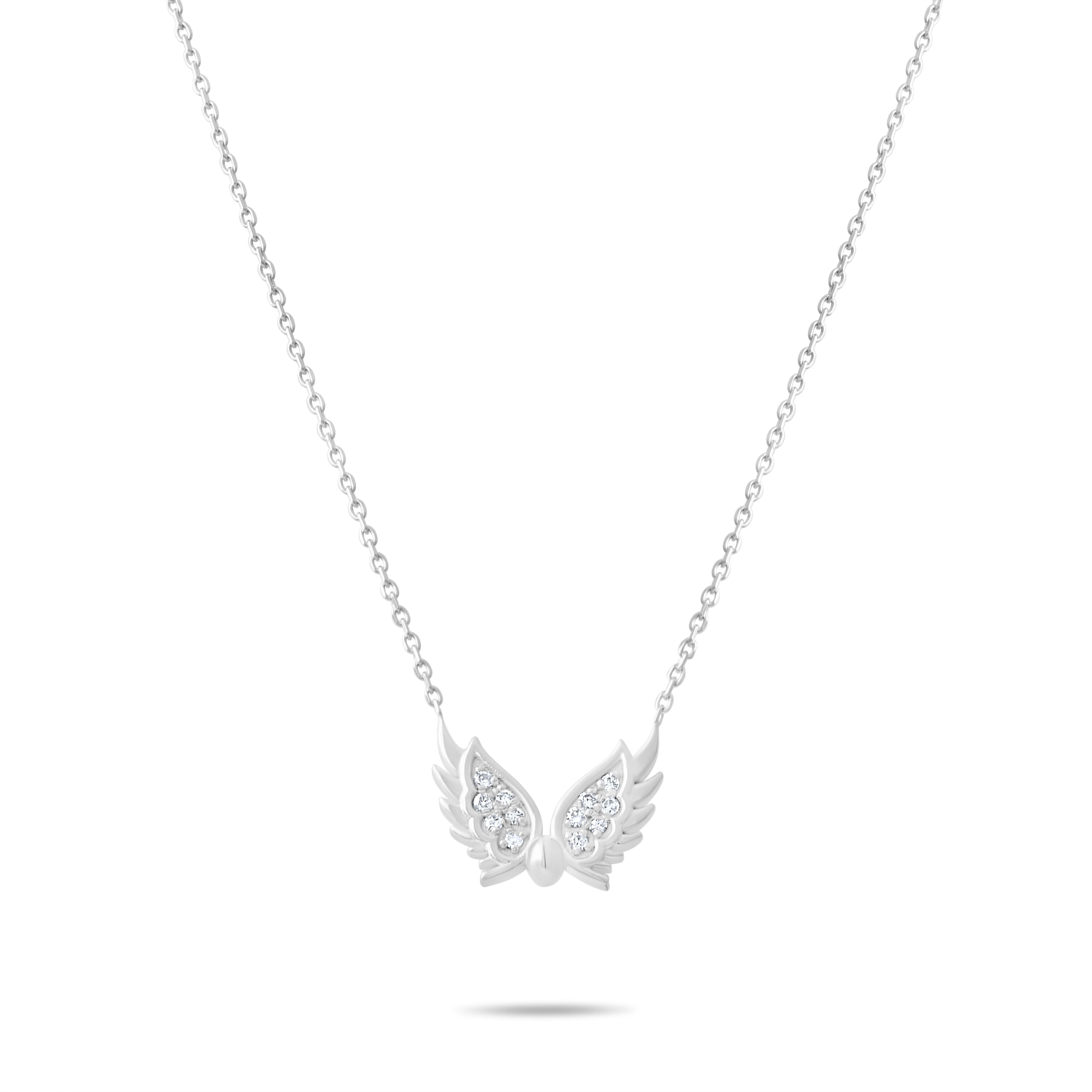 Angel Series IGI Certified Natural Diamond Necklace – 0.10 CT Total | 14K & 18K Solid Gold