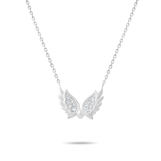 Angel Series IGI Certified Natural Diamond Necklace – 0.10 CT Total | 14K & 18K Solid Gold