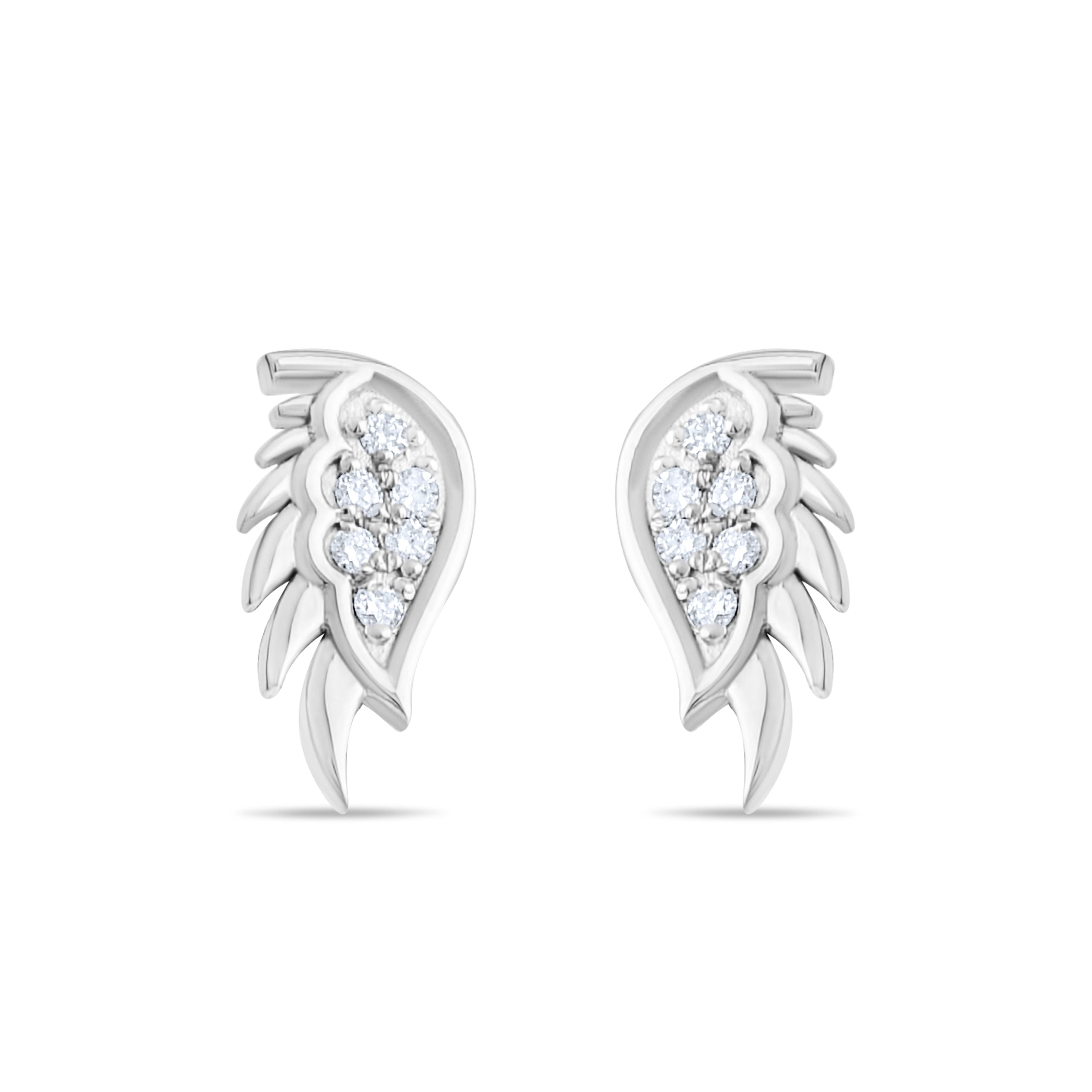 Angel Series IGI Certified Natural Diamond Stud Earrings – 0.10 CT Total | 14K & 18K Solid Gold