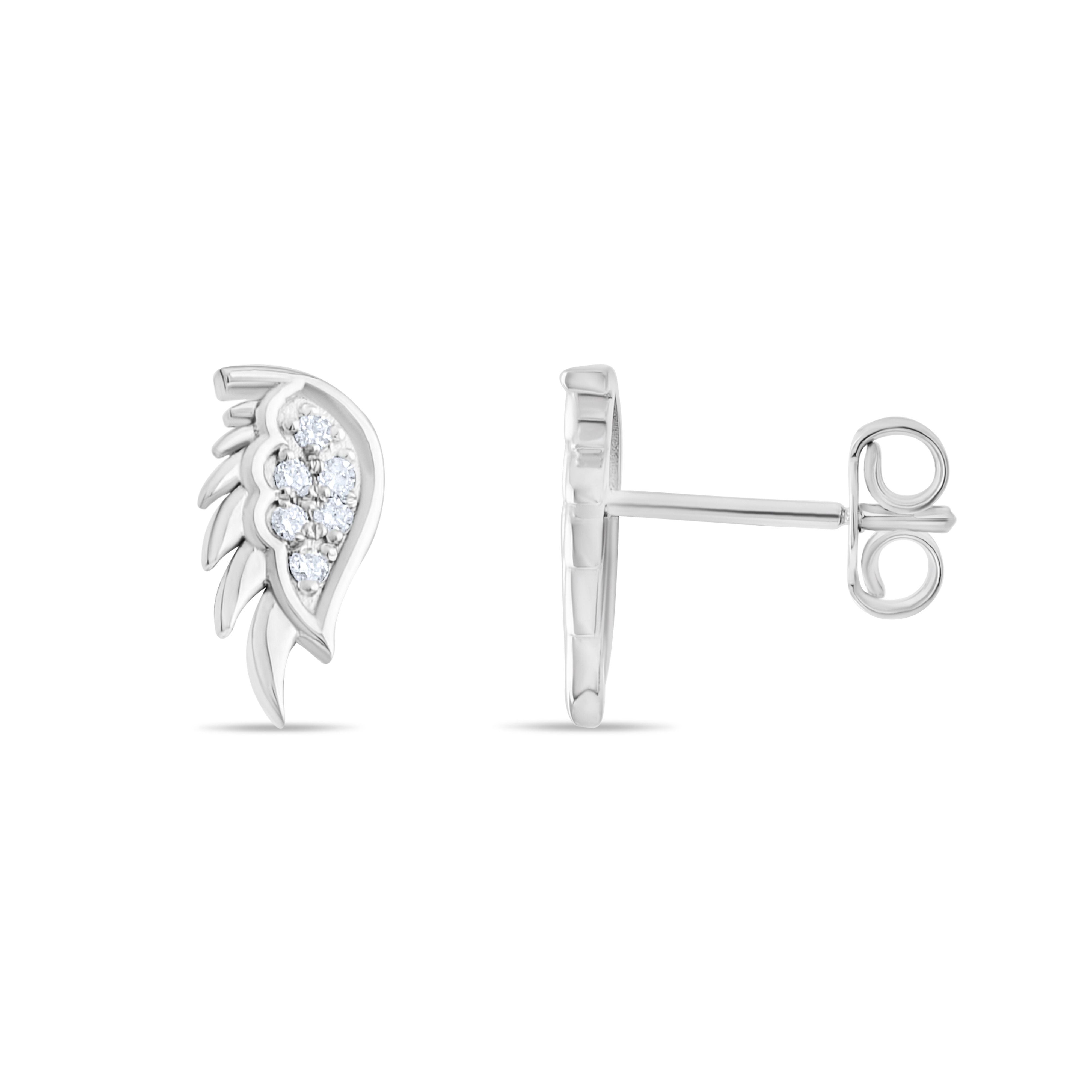 Angel Series IGI Certified Natural Diamond Stud Earrings – 0.10 CT Total | 14K & 18K Solid Gold