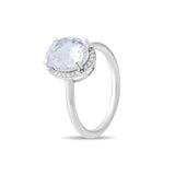 3.39 Carat Natural Diamond & White Topaz Ring