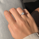 3.39 Carat Natural Diamond & White Topaz Ring
