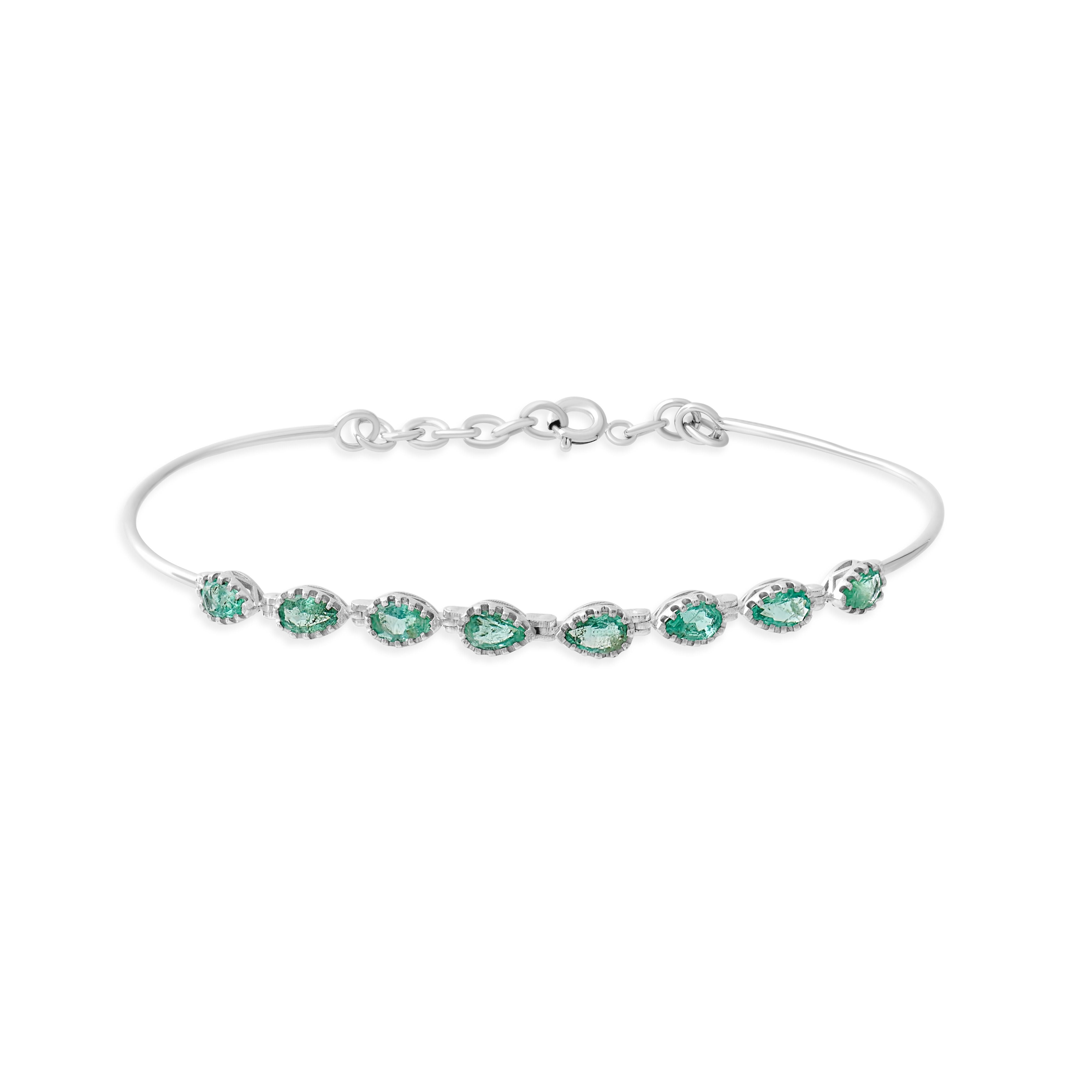 IGI Certified Natural Emerald Bracelet – 1.70 CT Total | 14K & 18K Solid Gold