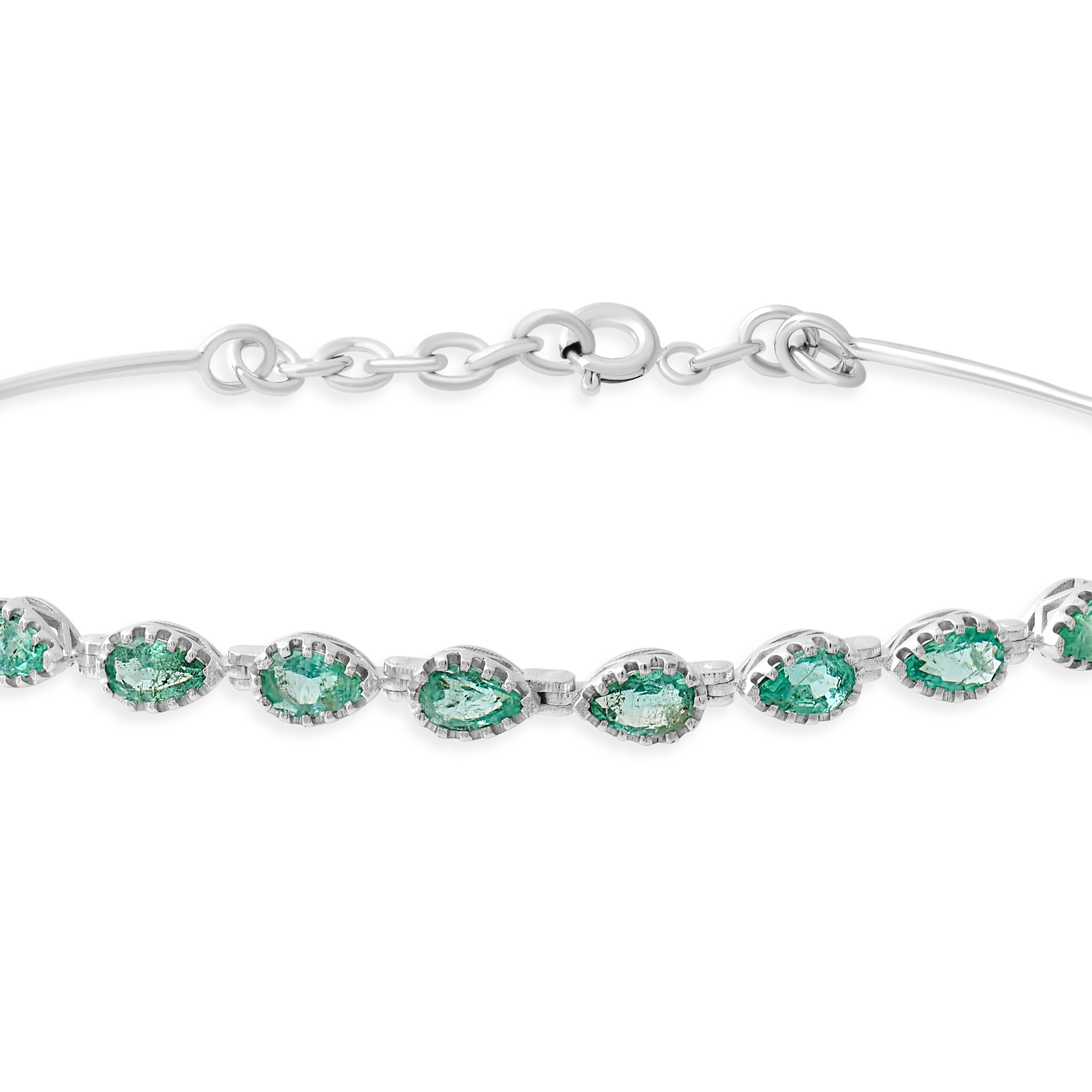 IGI Certified Natural Emerald Bracelet – 1.70 CT Total | 14K & 18K Solid Gold