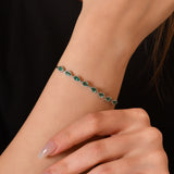 IGI Certified Natural Emerald Bracelet – 1.70 CT Total | 14K & 18K Solid Gold