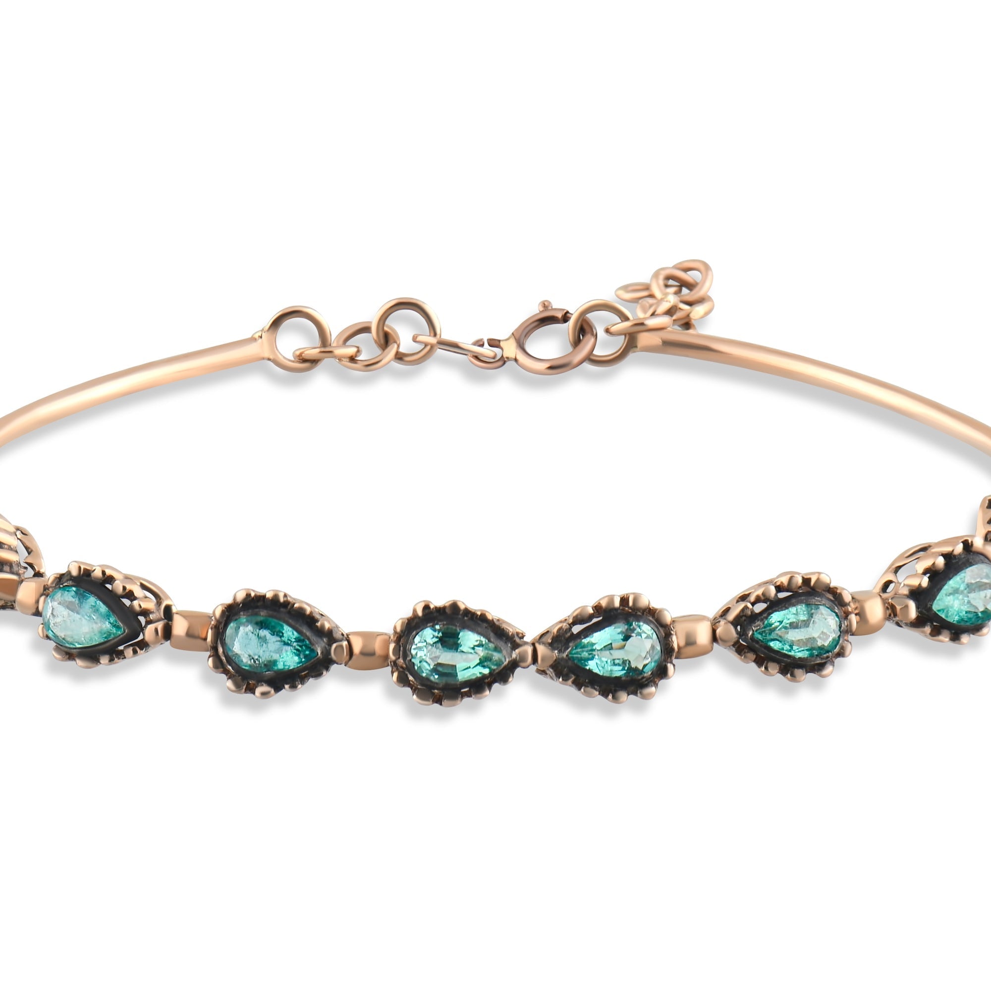 1.6 Carat Natural Emerald Bracelet – Elegant Fine Jewelry Design - Gold Stone Diamond