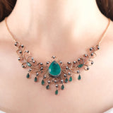 4 Carat Natural Diamond and Emerald Necklace – Fine Jewelry Design - Gold Stone Diamond
