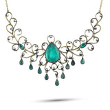 4 Carat Natural Diamond and Emerald Necklace – Fine Jewelry Design - Gold Stone Diamond
