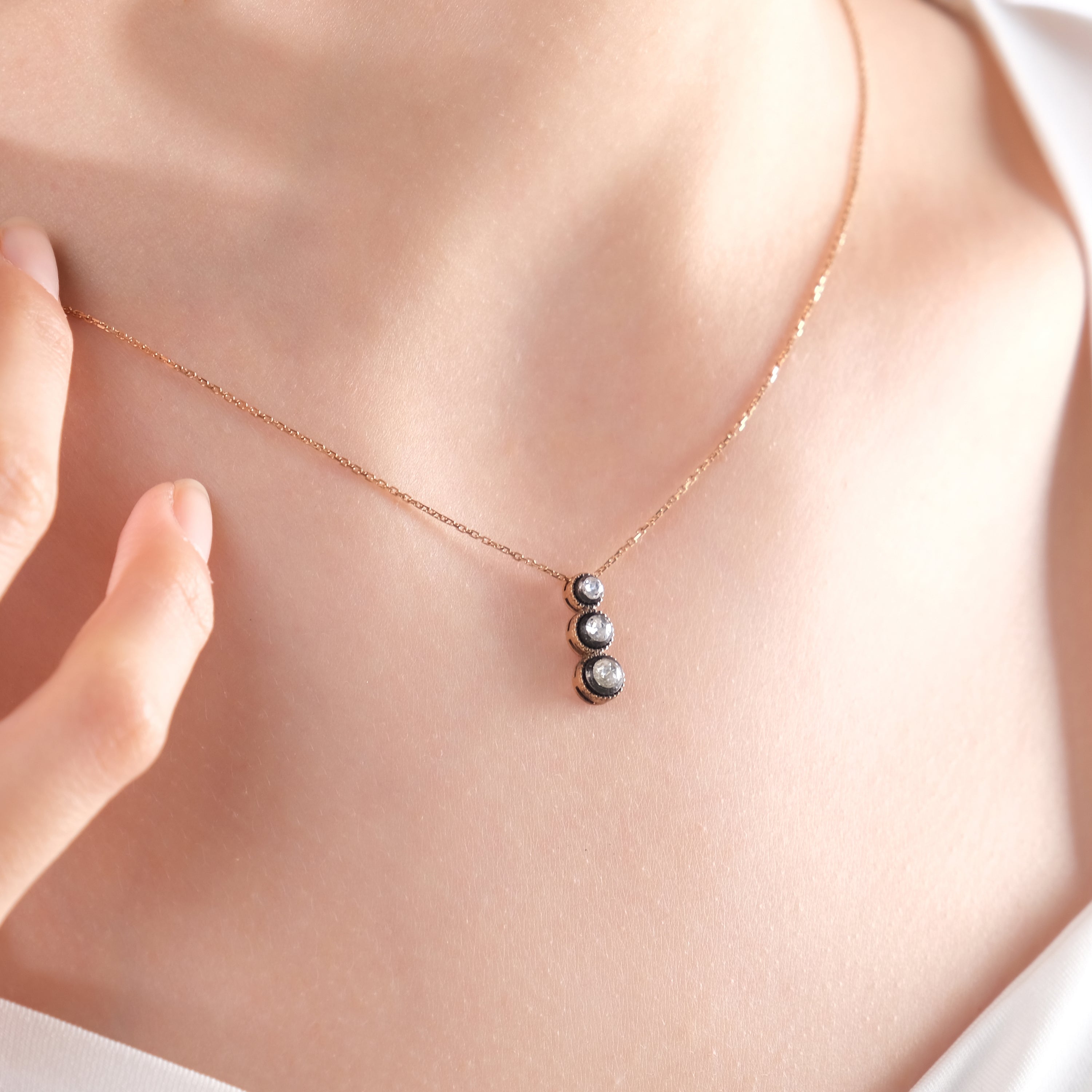 0.38 Carat Natural Diamond Necklace – Elegant Fine Jewelry Design - Gold Stone Diamond