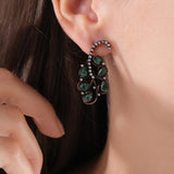 1.98 Carat Natural Diamond and Emerald Earrings – Fine Jewelry Design - Gold Stone Diamond