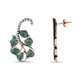 1.98 Carat Natural Diamond and Emerald Earrings – Fine Jewelry Design - Gold Stone Diamond