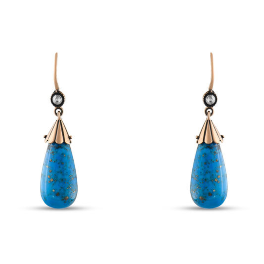 0.14 Carat Natural Diamond and Precious Gemstone Earrings – Fine Jewelry - Gold Stone Diamond