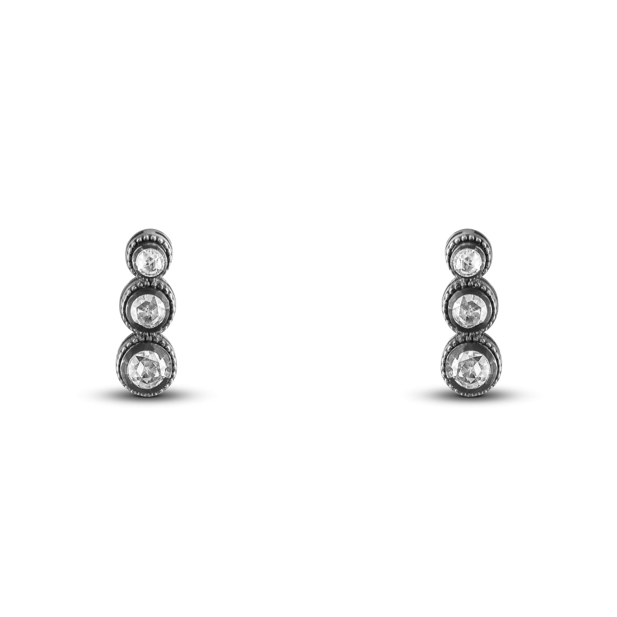 0.87 Carat Tria Diamond Earrings – Elegant Fine Jewelry Design - Gold Stone Diamond
