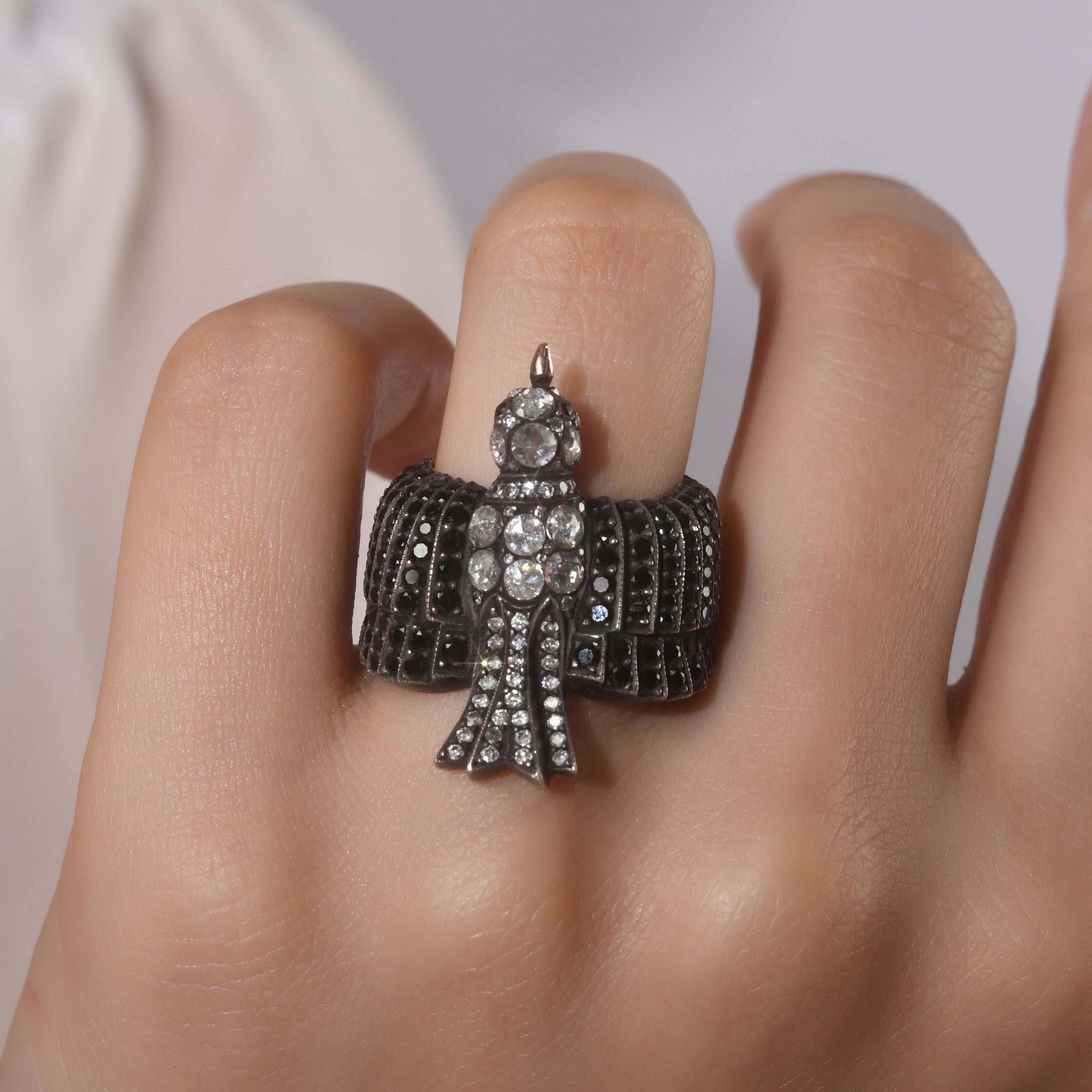 1.02 Carat Natural Diamond Bird Design Ring – Fine Jewelry Design - Gold Stone Diamond