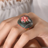 8.09 Carat Natural Diamond and Emerald Ring – Fine Jewelry Design - Gold Stone Diamond