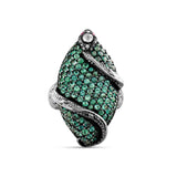 3.61 Carat Natural Diamond and Emerald Ring – Fine Jewelry Design - Gold Stone Diamond