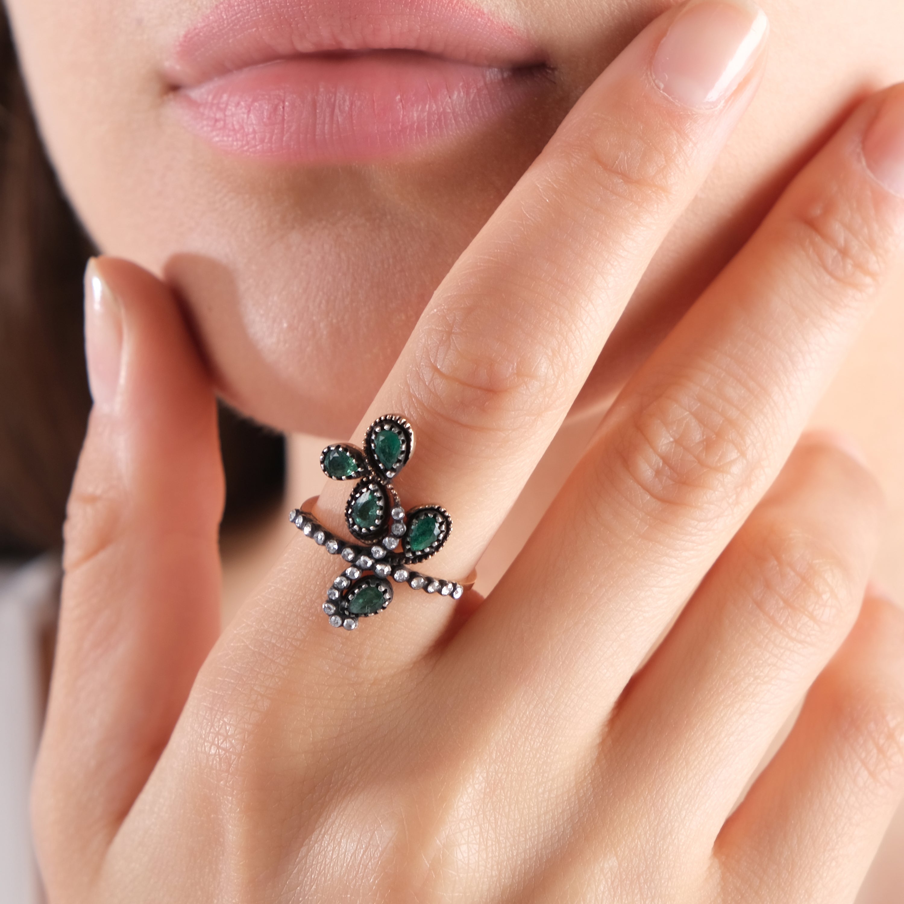 2.30 Carat Natural Diamond and Emerald Ring – Fine Jewelry Design Lux - Gold Stone Diamond