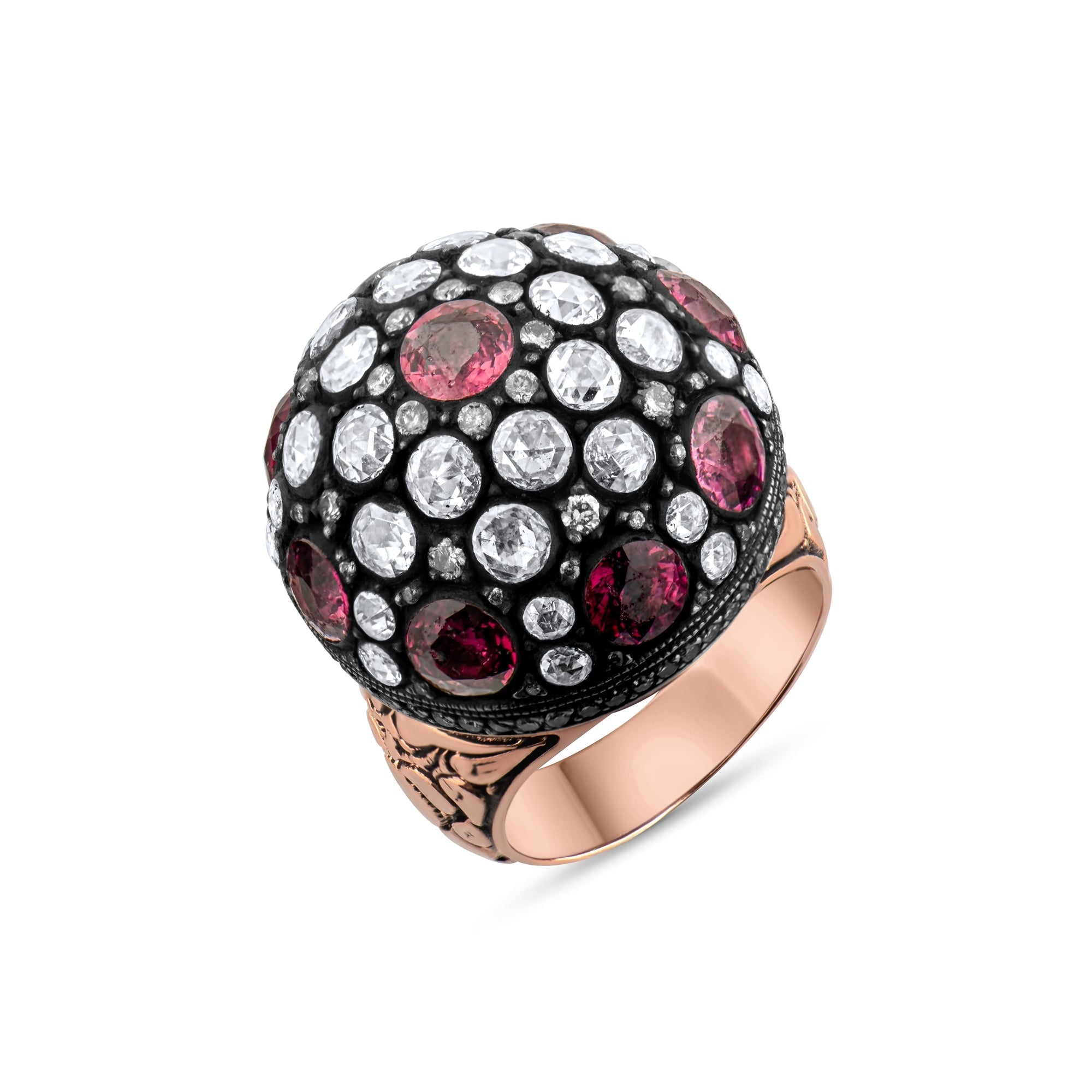 6.22 Carat Natural Diamond and Ruby Ring – Elegant Fine Jewelry Design - Gold Stone Diamond