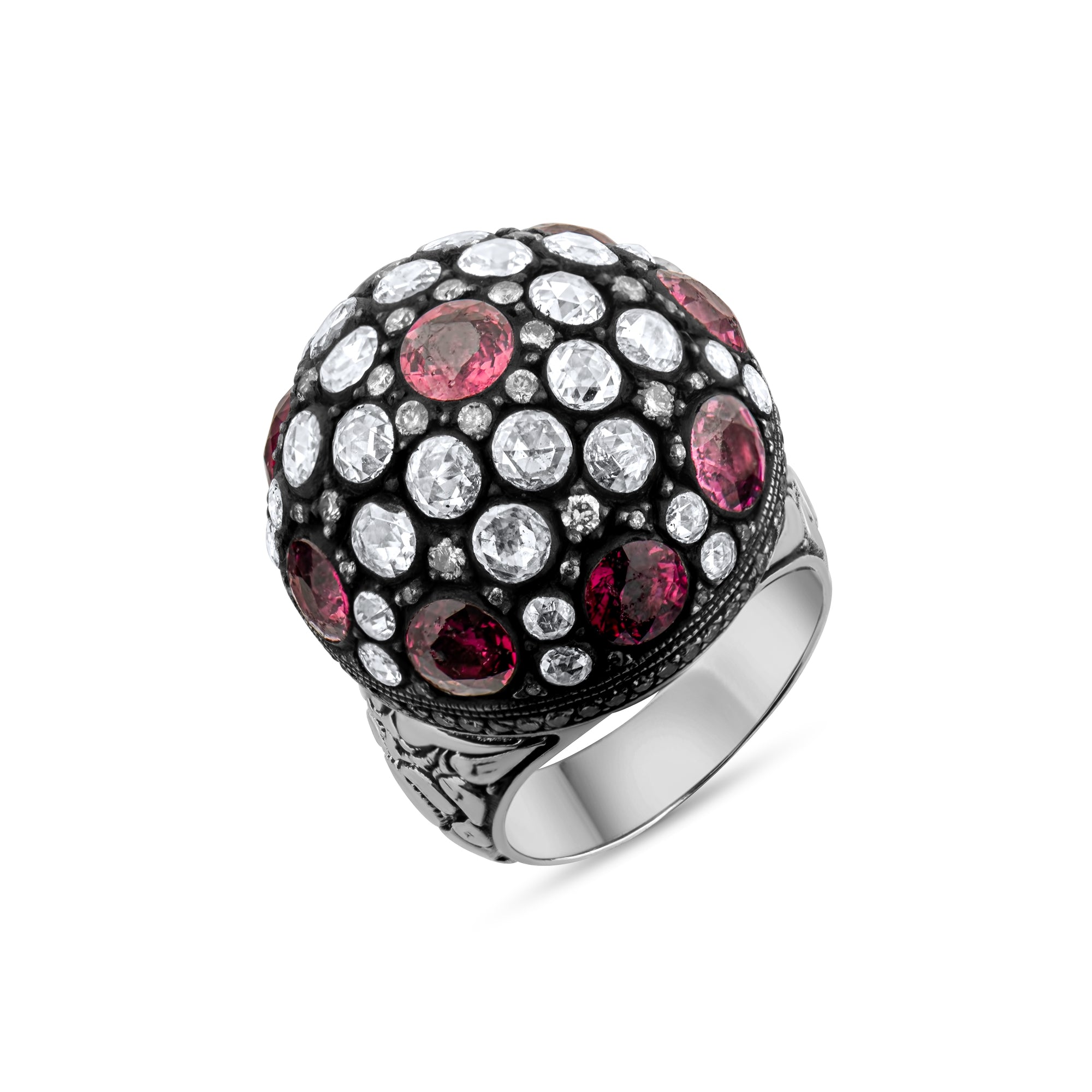 6.22 Carat Natural Diamond and Ruby Ring – Elegant Fine Jewelry Design - Gold Stone Diamond