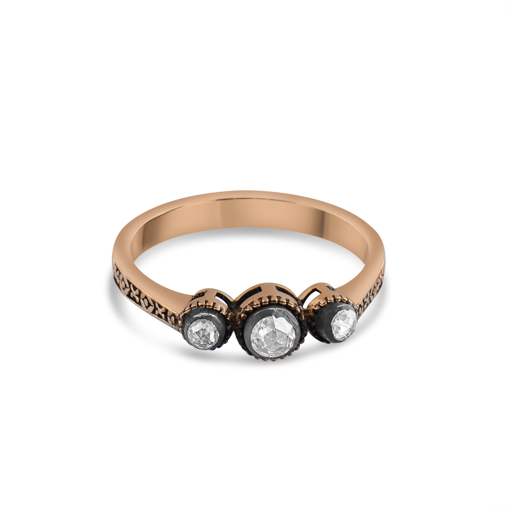 0.26 Carat Natural Tria Diamond Ring – Fine Jewelry Design Style - Gold Stone Diamond
