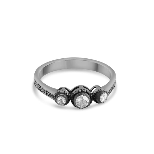 0.26 Carat Natural Tria Diamond Ring – Fine Jewelry Design Style - Gold Stone Diamond