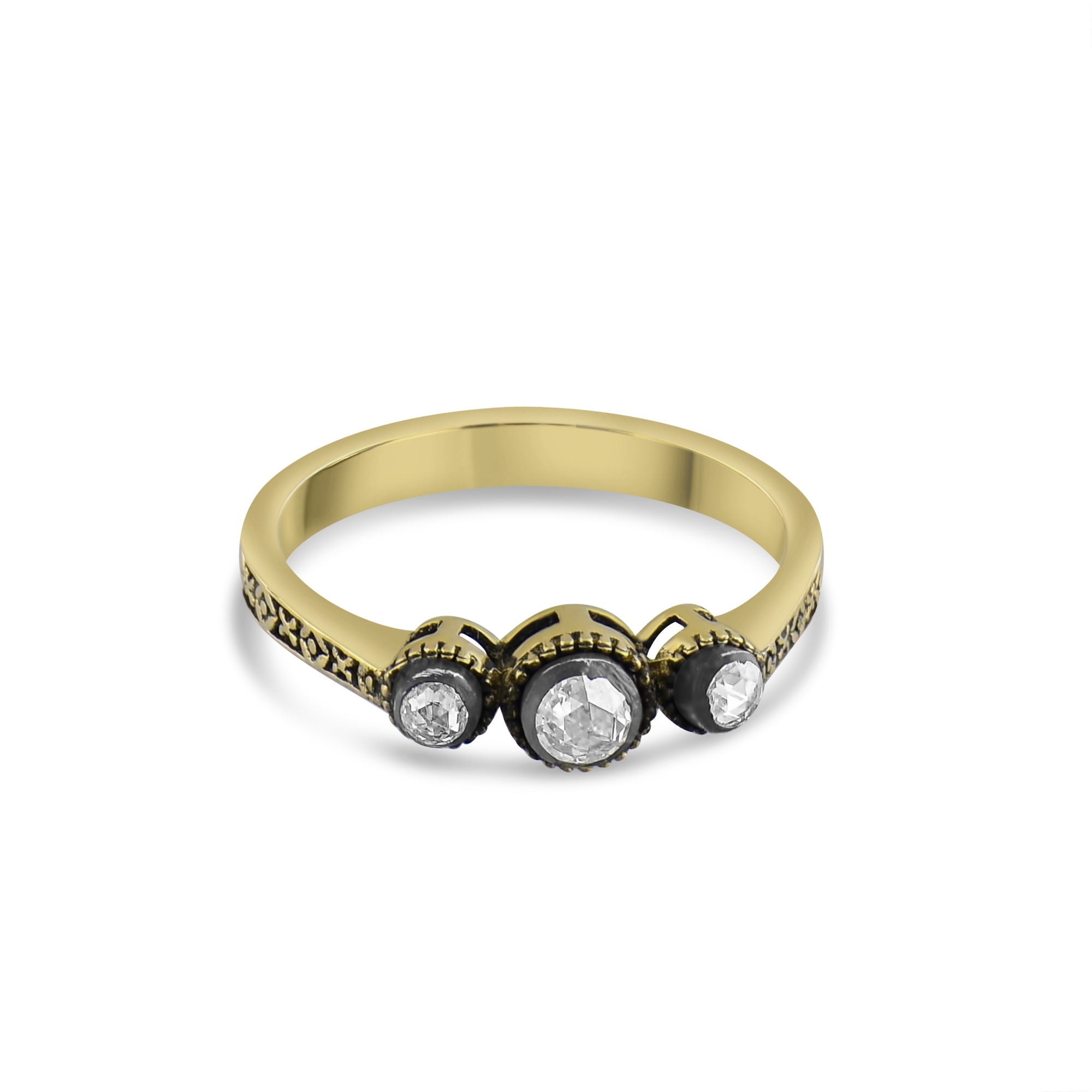 0.26 Carat Natural Tria Diamond Ring – Fine Jewelry Design Style - Gold Stone Diamond