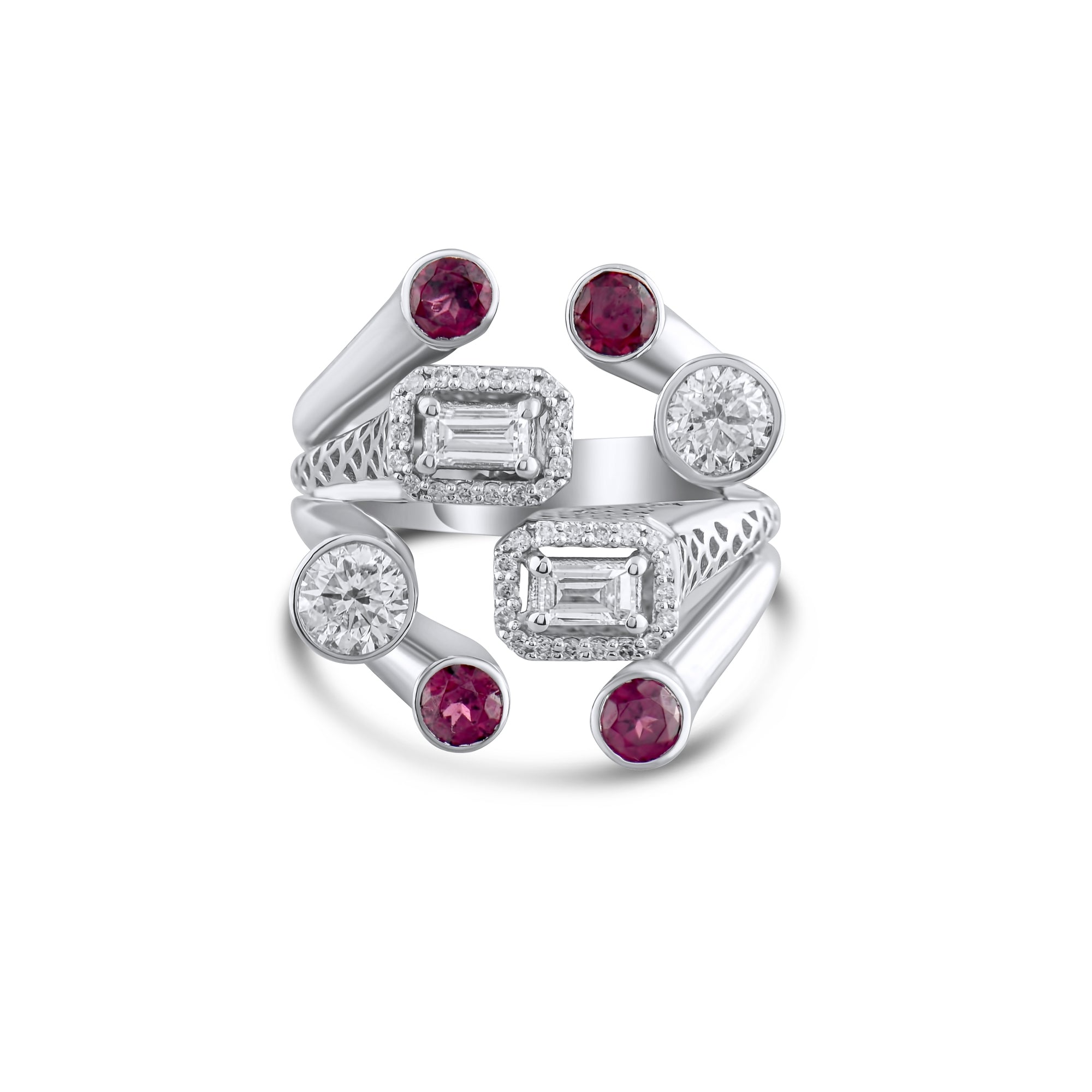 2.75 Carat Natural Diamond and Ruby Ring – Elegant Fine Jewelry Design - Gold Stone Diamond