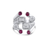 2.75 Carat Natural Diamond and Ruby Ring – Elegant Fine Jewelry Design - Gold Stone Diamond