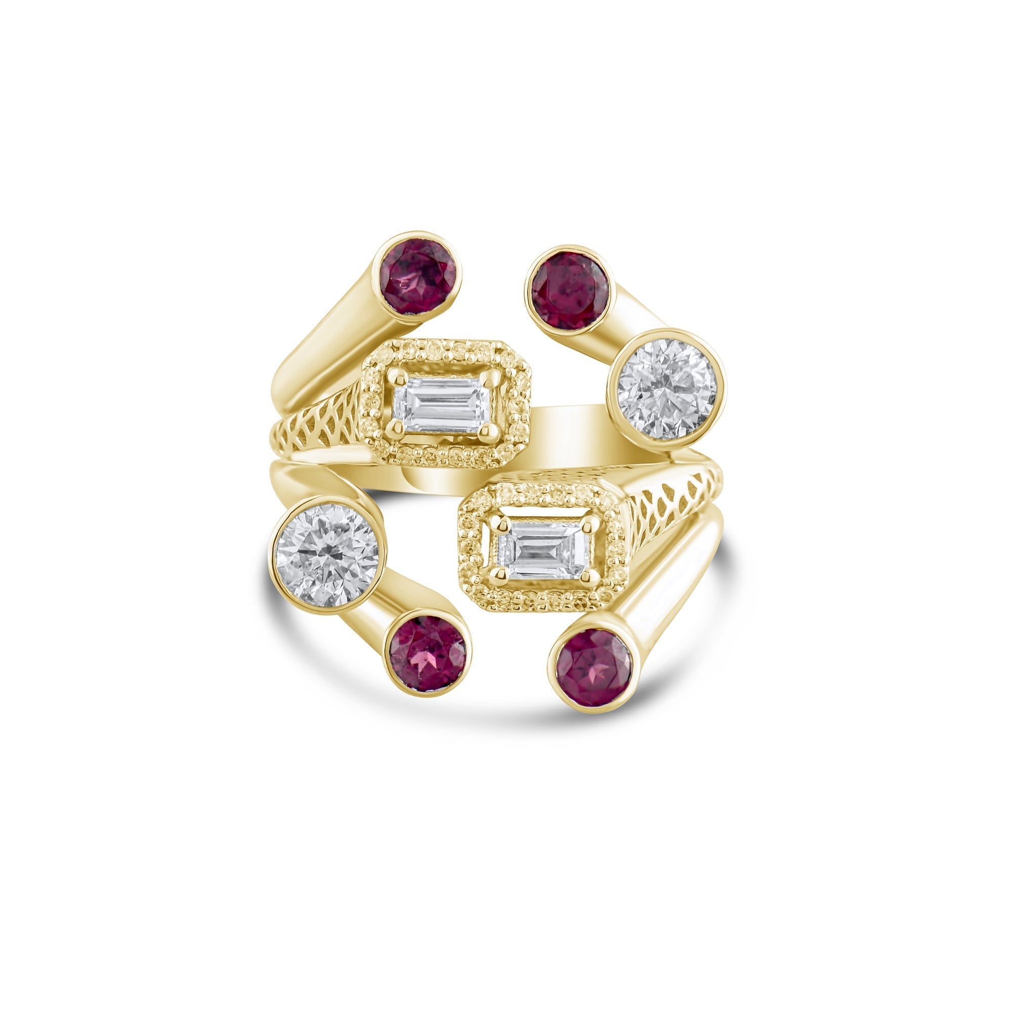 2.75 Carat Natural Diamond and Ruby Ring – Elegant Fine Jewelry Design - Gold Stone Diamond