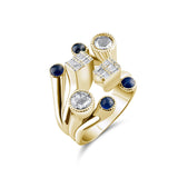 2.34 Carat Natural Diamond and Tourmaline Ring – Fine Jewelry Design - Gold Stone Diamond