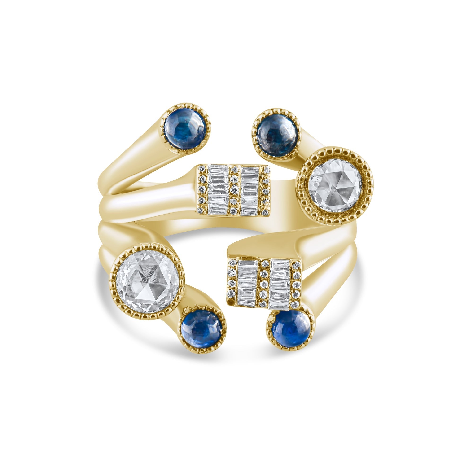 2.34 Carat Natural Diamond and Tourmaline Ring – Fine Jewelry Design - Gold Stone Diamond