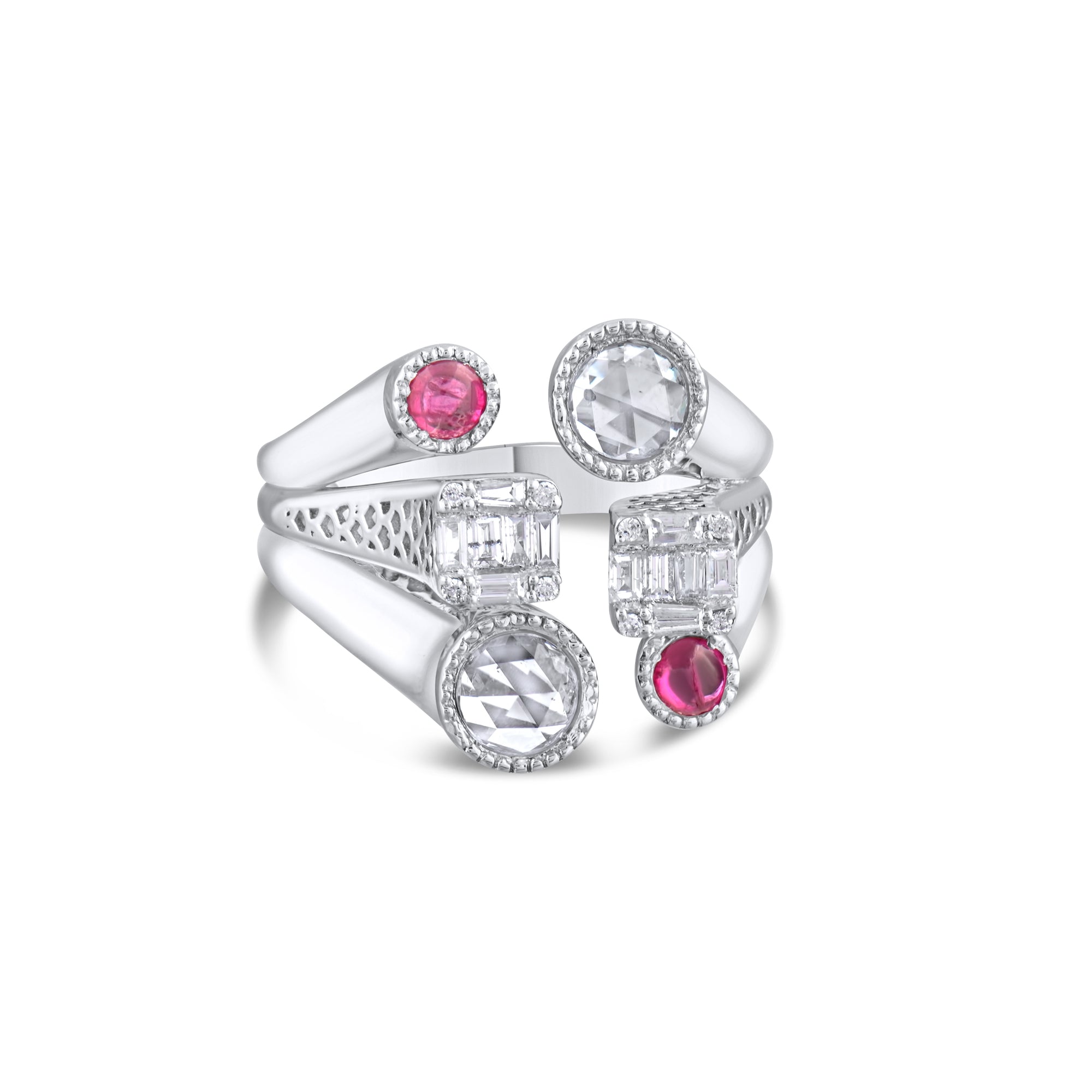 1.12 Carat Natural Diamond and Ruby Ring – Fine Jewelry Design - Gold Stone Diamond
