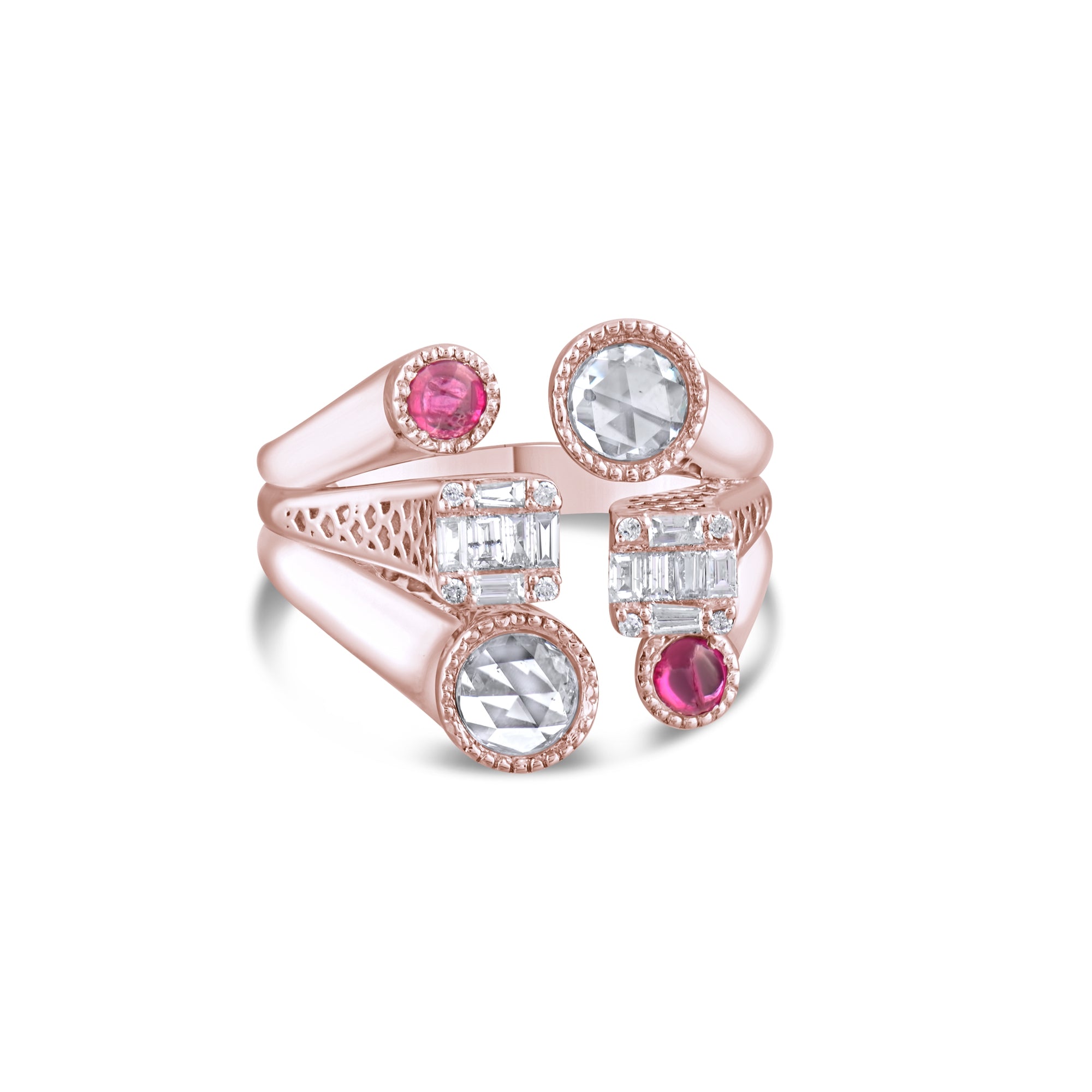 1.12 Carat Natural Diamond and Ruby Ring – Fine Jewelry Design - Gold Stone Diamond