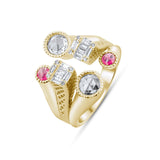 1.12 Carat Natural Diamond and Ruby Ring – Fine Jewelry Design - Gold Stone Diamond
