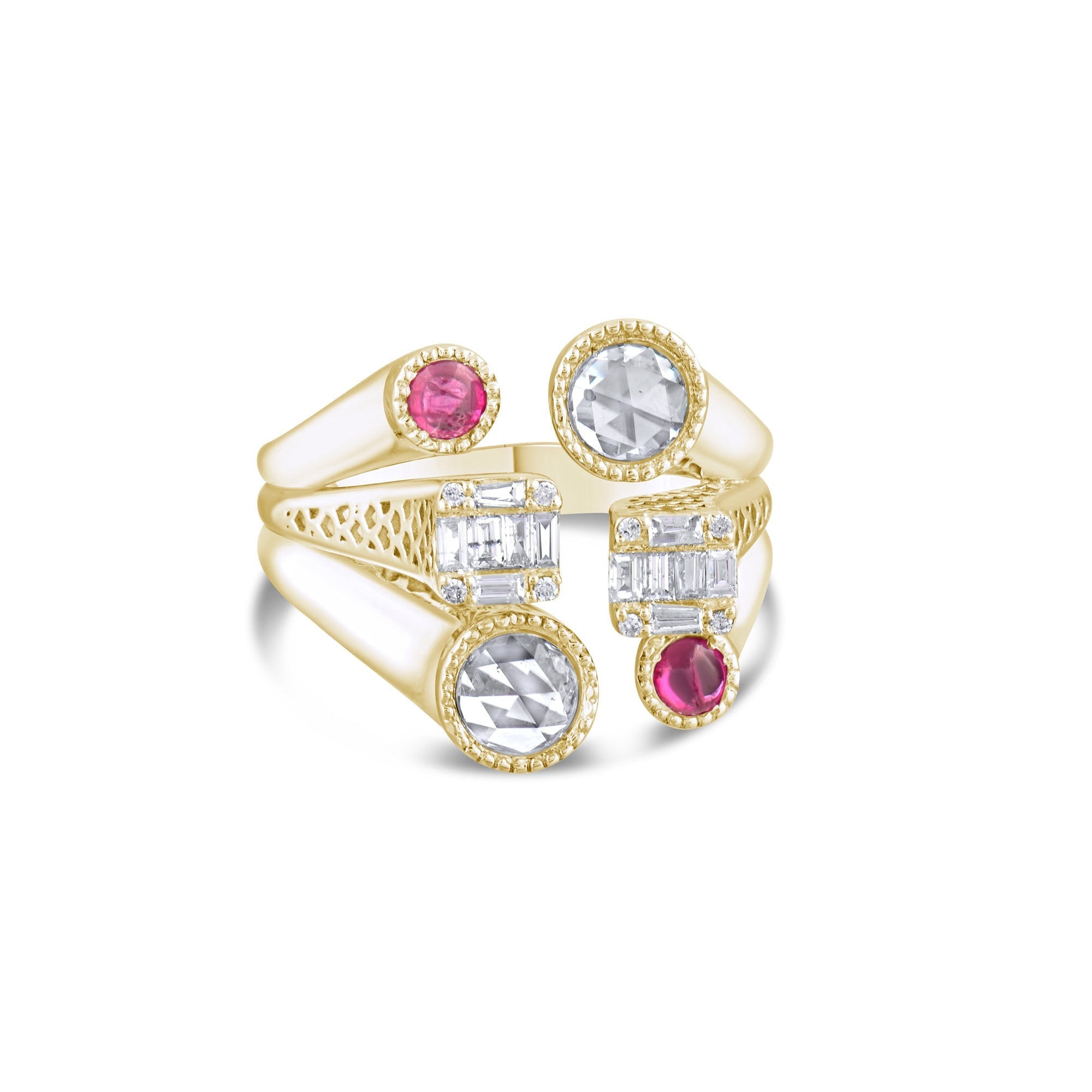 1.12 Carat Natural Diamond and Ruby Ring – Fine Jewelry Design - Gold Stone Diamond
