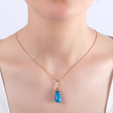 0.07 Carat Natural Diamond and Precious Gemstone Necklace – Fine Jewelry - Gold Stone Diamond