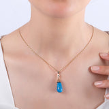 0.07 Carat Natural Diamond and Precious Gemstone Necklace – Fine Jewelry - Gold Stone Diamond