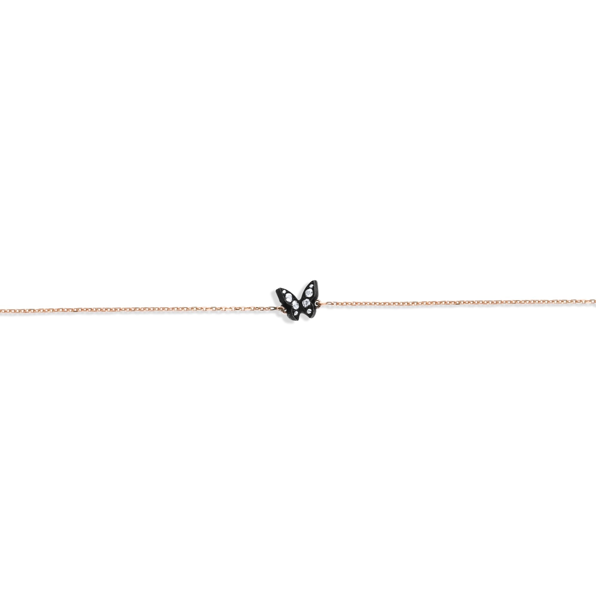 0.15 Carat Natural Diamond Butterfly Bracelet – Fine Jewelry Gift - Gold Stone Diamond