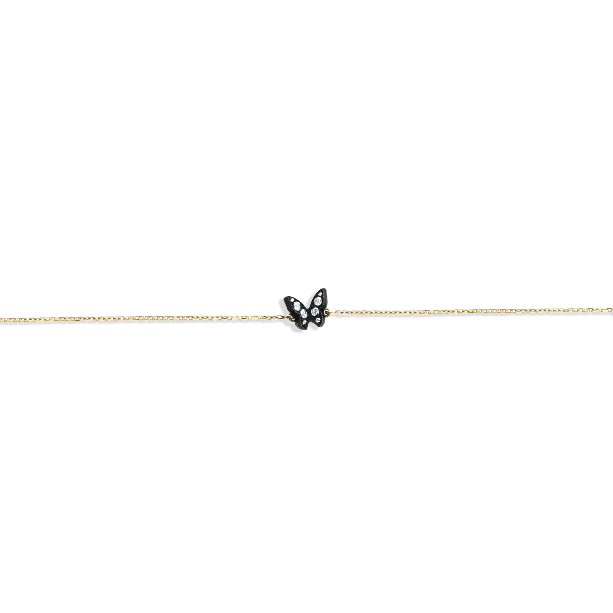 0.15 Carat Natural Diamond Butterfly Bracelet – Fine Jewelry Gift - Gold Stone Diamond