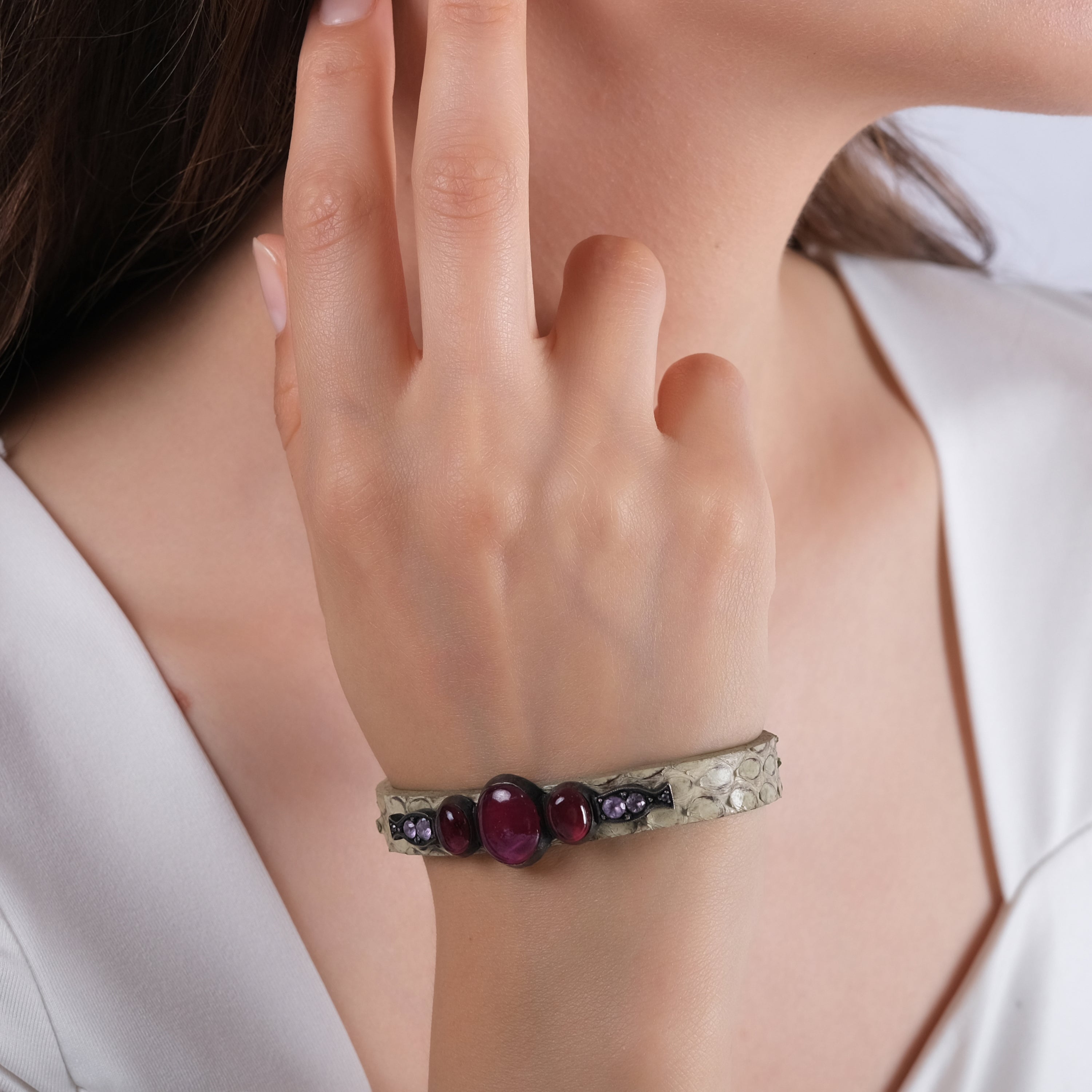 13.05 Carat Natural Ruby Bracelet – Custom Fine Jewelry Design - Gold Stone Diamond