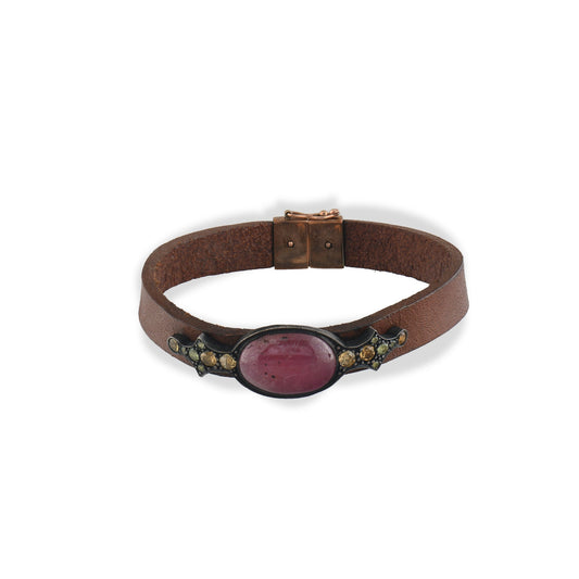 16.37 Carat Natural Ruby Bracelet – Custom Fine Jewelry Design - Gold Stone Diamond