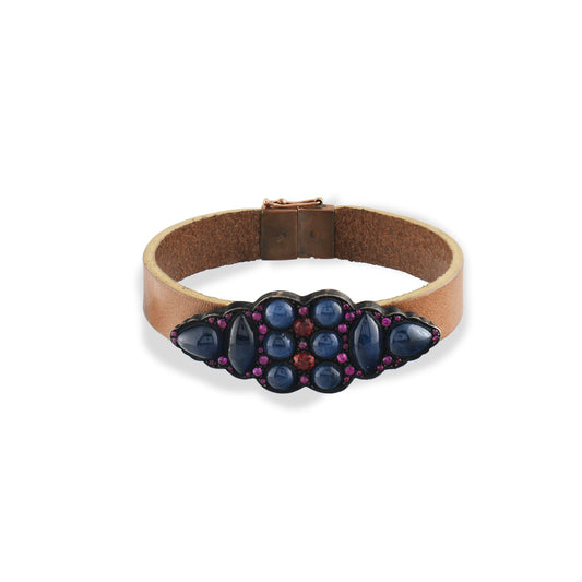 29.54 Carat Natural Sapphire Bracelet – Custom Fine Jewelry Design - Gold Stone Diamond