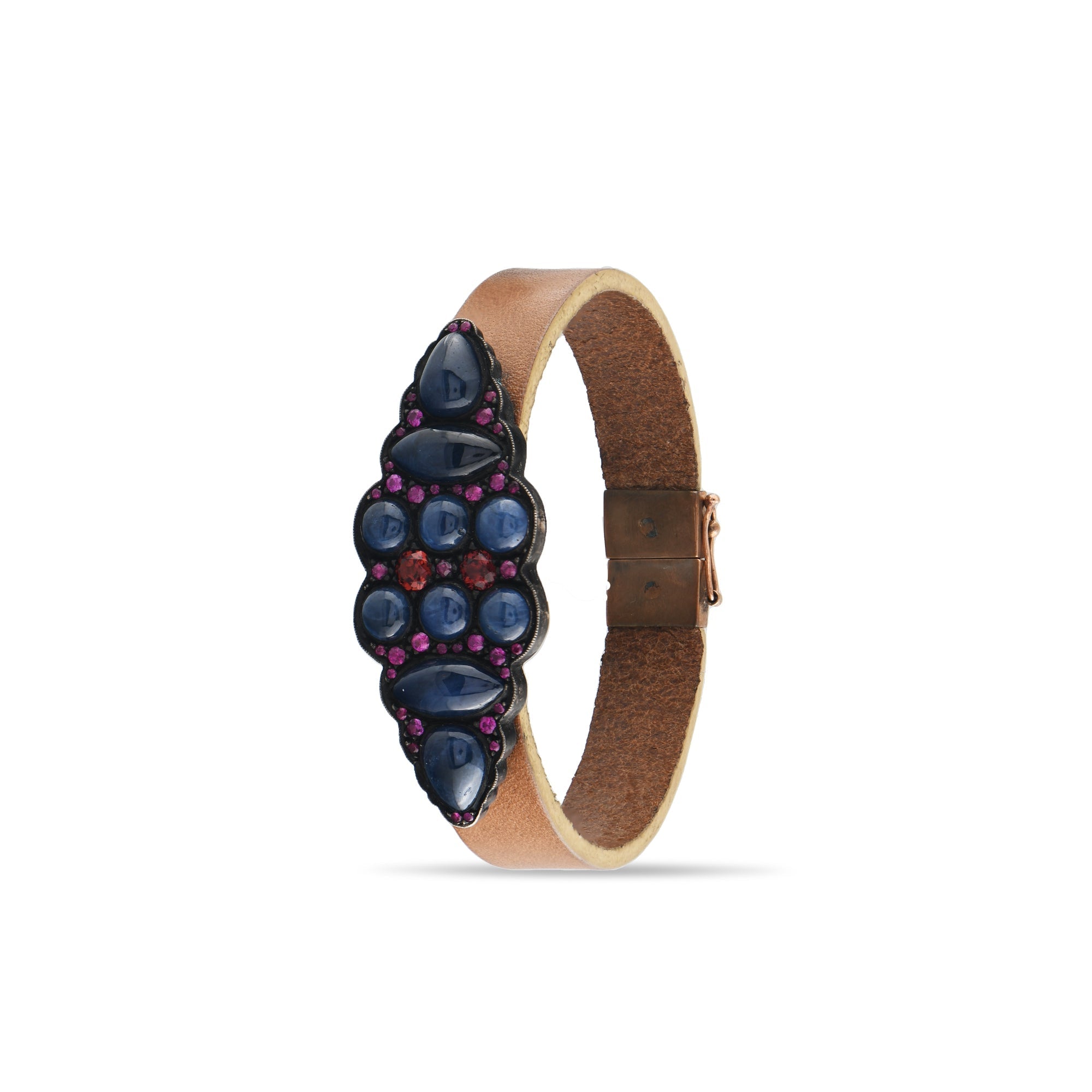 29.54 Carat Natural Sapphire Bracelet – Custom Fine Jewelry Design - Gold Stone Diamond